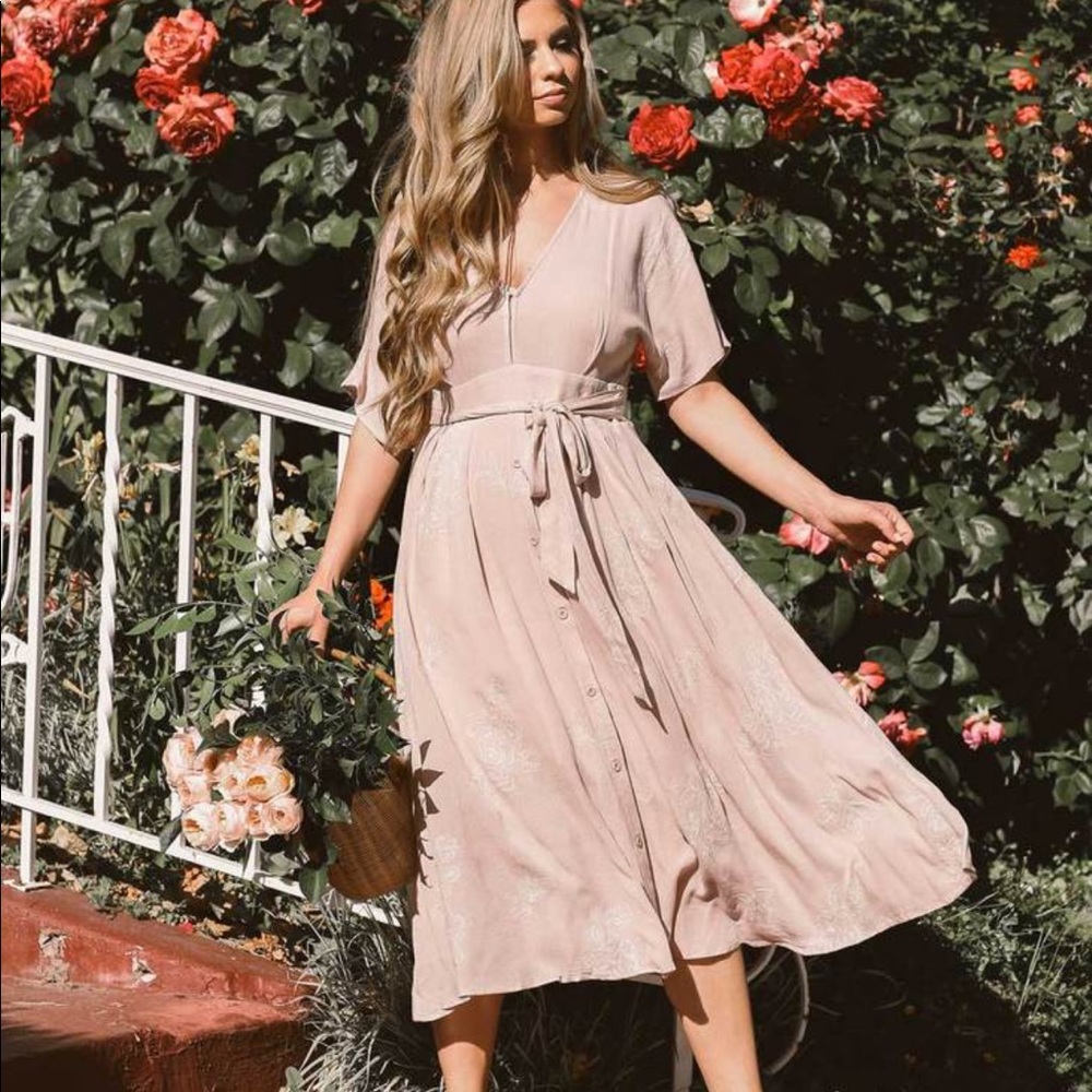 Light pink midi dress